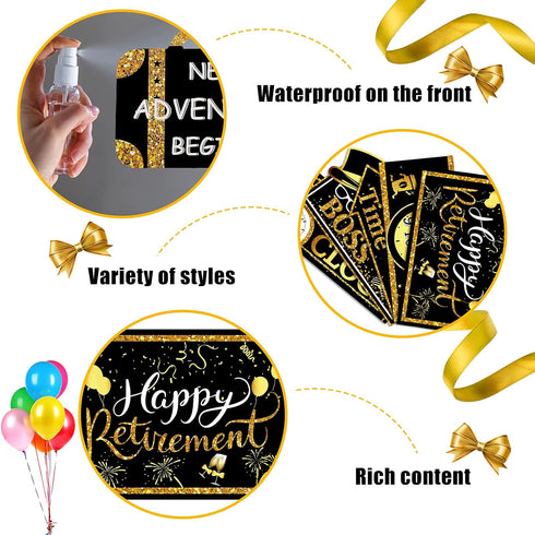 20 Pieces Retirement Party Decorations, Happy Retirement Banner Sign, Outdoor Retired Yard Directional Sign Supplies,