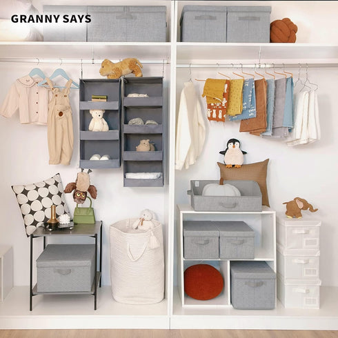 GRANNY SAYS 3-Shelf Hanging Closet Organizer, Collapsible Shelves for Closet & RV, Gray, 29 ½" H X 12" W X 12" D, 1-Pack