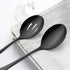 LIANYU 6-Piece Large Black Serving Spoons, Black Slotted Serving Spoons, Stainless Steel Serving Utensils for Party Buffet Restaurant Banquet Dinner Catering, 9.8Inch, Dishwasher Safe
