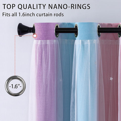 2 Set 34Wx79L XiDi Curtains for Girls Bedroom Decor Panels Kids Rainbow Blackout Curtains for Nursery Room Darkening