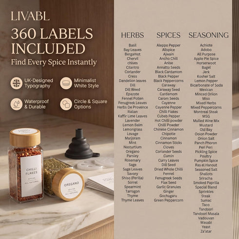 360 -24 4oz- Glass Spice Jars with Labels pcs- Spice Containers with Bamboo Lids -Shaker Lids- Pepper Grinder-Spice