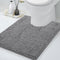 smiry Chenille U-Shaped Toilet Bathroom Rugs, Soft Absorbent Non-Slip Contoured Mats, Machine Washable (24"x20", Dark