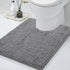 smiry Chenille U-Shaped Toilet Bathroom Rugs, Soft Absorbent Non-Slip Contoured Mats, Machine Washable (24"x20", Dark