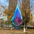 Wind Spinner Outdoor Metal 3D Wind Spinner Hanging Yard Garden Decor Gifts Stainless Steel Water Drop-Shaped Spinners with 360° Rotating Hook by Dinoneyi