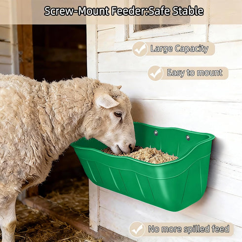 DallerSoode 7.5 2 Pack,Hanging Hanging Goat Feeders,Chicken Feeder Waterer,Large Feed Trough Quart Fence Feed Trough