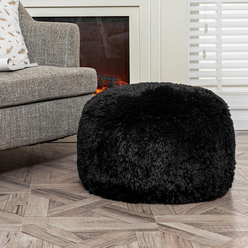 20x20x12 Inches Asuprui Pouf Ottoman Floor Pouf Cover Ottoman Foot Rest NO Filler Round Poof Seat Floor Bean Bag Chair