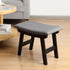 Stylish Bamboo Footrest Ottoman with Gray Cushion and Black Legs - Small Size