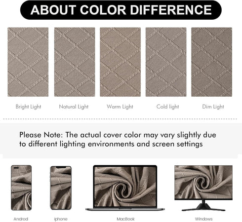 Genina Waterproof Seat Covers for Dining Room Chairs, Kitchen Chair Covers (Taupe, 4 Pcs)