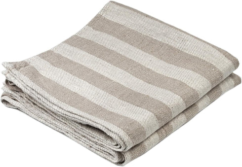 BLESS LINEN Jacquard Striped Pure 100% Linen Hand Kitchen Towel, 16 x 30 Inches,