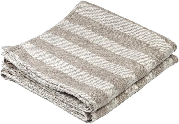 BLESS LINEN Jacquard Striped Pure 100% Linen Hand Kitchen Towel, 16 x 30 Inches,