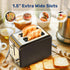 YSSOA 2-Slice Toaster, Retro Stainless-Steel Style with 6 Browning Settings, Extra Wide Slot & Removable Crumb Tray