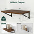 12 Inch 16W 12D Set 2, Floating Shelves, Deep Rustic Wood Wall Storage, x Wall Shelves of Heavy Duty Metal Brackets