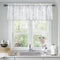 FMFUNCTEX Foil Silver Branch White Sheer Valance Curtain for Living Room Window, 18 Inches Long Light Filtering, 1