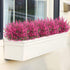 GREENRAIN 8 Bundles Artificial Lavender Flowers, UV Resistant Faux Plastic Plants for Garden, Porch, Window Box Décor