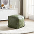 17.7" Louis Donn Unstuffed Square Pouf Ottoman Cover Faux Leather Waterproof Floor Footrest Storage Cover for Living