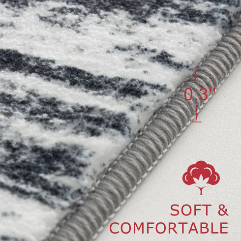KOZYFLY Modern Abstract Kitchen Runner Rug, 2x5 Washable Non-Slip Soft Striped Carpet for Entryway, Bathroom, Laundry