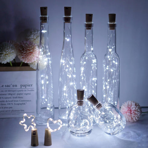 20 Pack 4(Cool Wine Bottle Lights LEDs Cork Lights Waterproof Battery (Included) Operated Fairy Mini String Lights