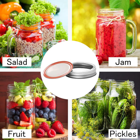 SLifeJars Canning Lids and Rings Regular Mouth, 240 Pcs 70MM Mason Jar Lids and Rings Set for Leak Proof Canning