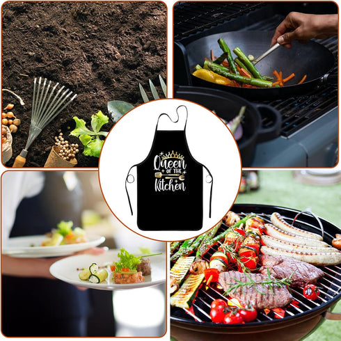 Grilling Aprons for Women and Men - BBQ Baking Apron, King and Queen Aprons, Funny Couple Aprons