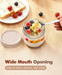 6 pack 10 oz Overnight Oats Containers with Lids and Spoons Glass Jars with Airtight Lids: Wide Mouth Mason Salad Jars