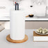 TIEYIPIN Paper Towel Holder, Countertop Roll Stand with Anti-Skid Bamboo Base for Kitchen and Table