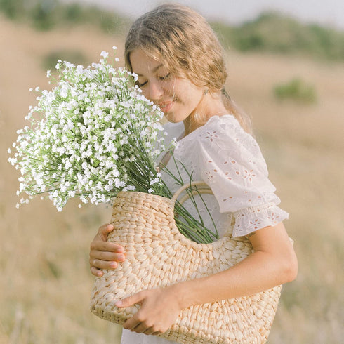 12 Pcs Babys Breath Artificial Flowers, Real Touch Gypsophila for Wedding Party Home Garden Decoration