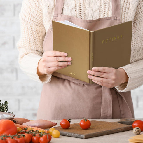 ZICOTO Aesthetic Blank Recipe Book with Waterproof Cover - Perfect Notebook to Organize Your Recipes
