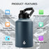 BJPKPK One Gallon Insulated Water Bottle, 128 oz, Dishwasher Safe Stainless Steel Thermos, BPA Free Jug, Navy Blue