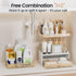 Delamu 2-Tier 2-Drawer Bathroom Counter Organizer, Multi-Purpose Makeup Organizer, Large Skincare Organizer, Amber