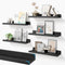 YUFLINX 16Black Floating Shelves for Wall Set of 6,Rustic Wood Shelf for Room
