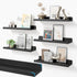YUFLINX 16Black Floating Shelves for Wall Set of 6,Rustic Wood Shelf for Room
