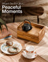 Countertop Tinamo Acacia Wooden Tea Box Organizer with Drawer Tea Chest for Tea Bags Storage Tea and Coffee Organizer