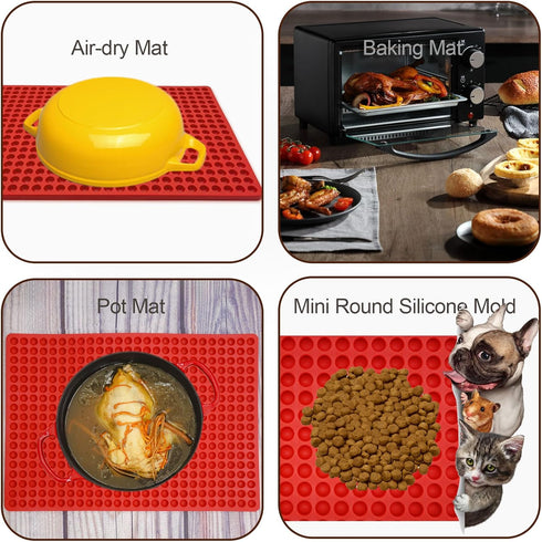 468-Cavity Mini Round Silicone Molds - Chocolate Drops Mold, Small Dog Treat Maker, Semi Sphere Gummy Candy Molds for