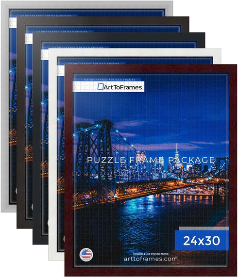 24x30 INCH/61x76.2 CM 1000 1.25 Inch (PuzzleFRBW26079-24x30) ArtToFrames Black Frame for Piece Puzzles.This Custom MDF
