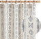 jinchan Boho Stripe Curtains for Living Room Farmhouse Linen Curtains 84 Inch