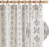 jinchan Boho Stripe Curtains for Living Room Farmhouse Linen Curtains 84 Inch