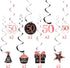 Blulu 50th Birthday Decorations for Women, 30 Count Rose Gold Happy 50th Birthday Hanging Swirls Party Supplies
