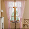 TUDECO Pink Ruffle Curtains 96 Inches Long - Feminine Light Pink Sheer