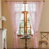 TUDECO Pink Ruffle Curtains 96 Inches Long - Feminine Light Pink Sheer