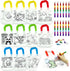 HahaMagic 12 Coloring Goodie Bags with 12 Crayons(7-in-1), Reusable Art Party Favors for