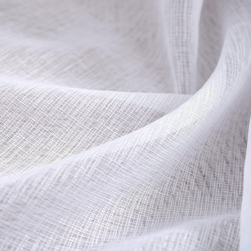 White Short Sheer Curtains, 36 Inch Length for Kitchen Door, 2 Panel Set for Small Window Decor