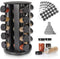 Black Countertop Rotating Spice Rack, Empty 20-Jars Revolving Organizer, 135 Spice Labels with Funnel Complete Set