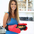 HOMWE Extra Long Professional Silicone Oven Mitt, Heat Resistant, Red, 1 Pair, 14.7 Inch