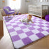 KICMOR 5x8 Purple Rugs for Living Room Bedroom, Fluffy Soft Checkered Area Rug Fuzzy Shag Shaggy Carpet, Indoor Furry