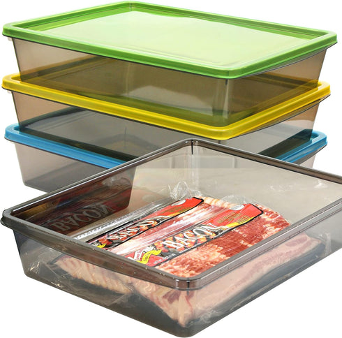 Youngever 3 Pack 1.3 Gallon Food Storage Containers, Plastic Bacon Containers, Meat