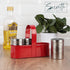Salt and Pepper shakers with Spice Rack - 3 Retro Spice Jars in Carrying Rack - Stainless Steel by Servette Home