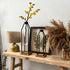 Set 2, 11&12.5 Inch Houmury Test Tube Vase of Flower Vases with Iron Stand & Wood Base, for Home Dcor, Table Decor
