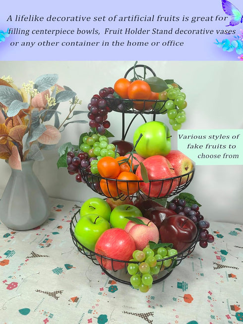 12Pcs (6pcs +6pcs Artificial Fruit Fake Simulation Fruit for Home Kitchen Party Photography Prop Wedding Decoration