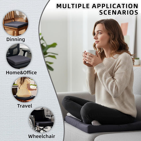15.5" 15.5" 2", Set 2, Chair Cushions for Dining Chairs, Indoor Square Seat Cushion for Folding Chairs with Ties