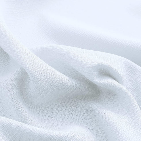 White Kitchen Curtains 36 Inch Length - Sets of 2 Panels Rod Pocket Cafe Curtains for Bathroom, Semi Sheer Short